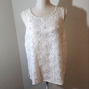 NWT Cervelle Beaded Tank Blouse